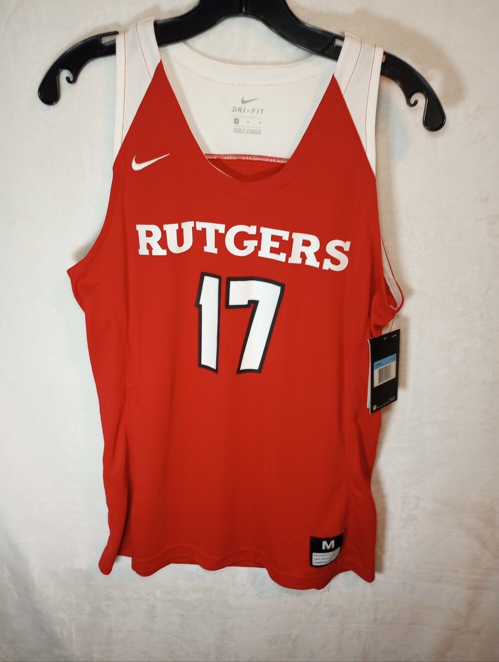 Nike Dri FIT Rutgers University Scarlet Knights Basketball Jersey Preppy NWT Red